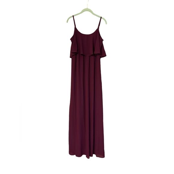 Show Me Your Mumu NEW Size Small Caitlin Ruffle Maxi Dress in Merlot Chiffon - Picture 14 of 14